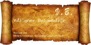 Vágner Balambér névjegykártya